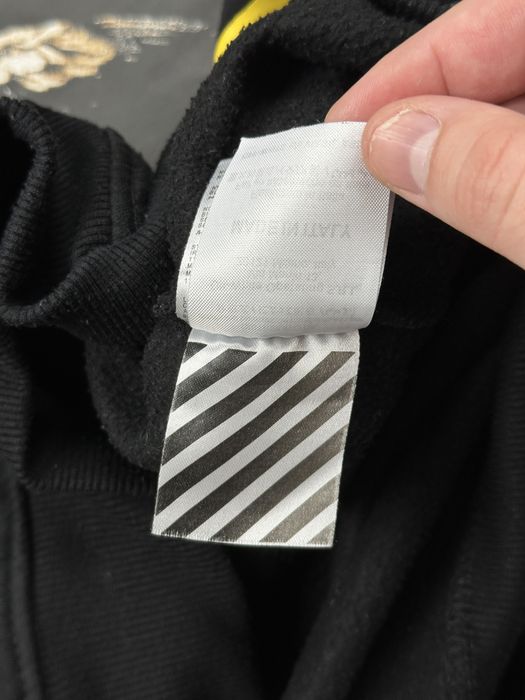 Off-White czarna bluza z kapturem i żółtymi nadrukami