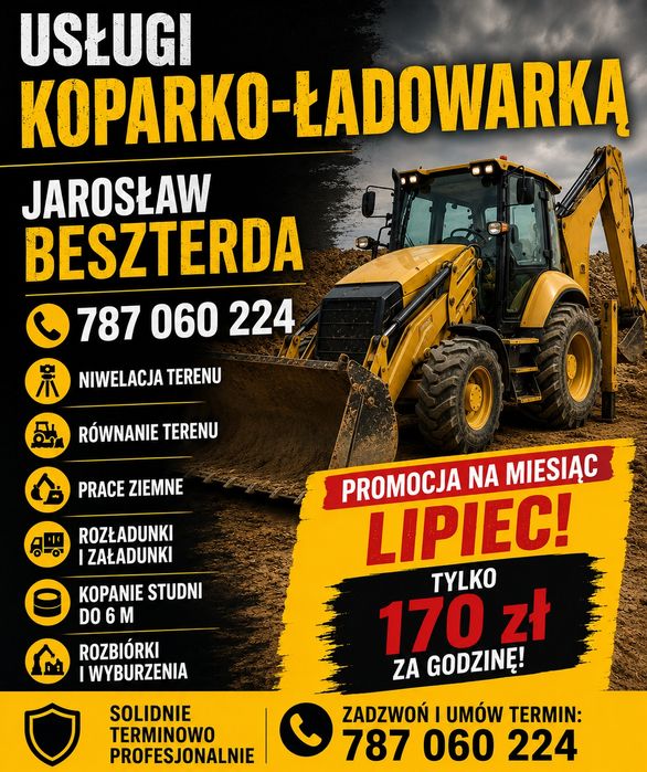 Usługi koparko-ładowarką