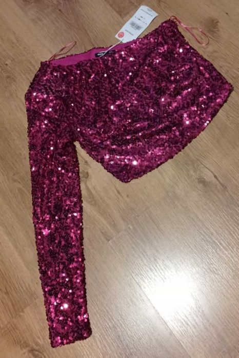 Crop top cekinowy różowy Sinsay rozm. L