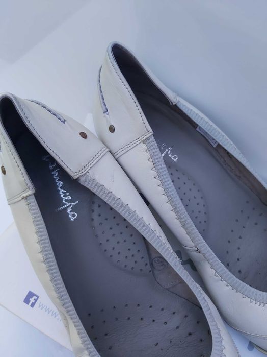 Czółenka skórzane MACIEJKA półbuty balerinki 39