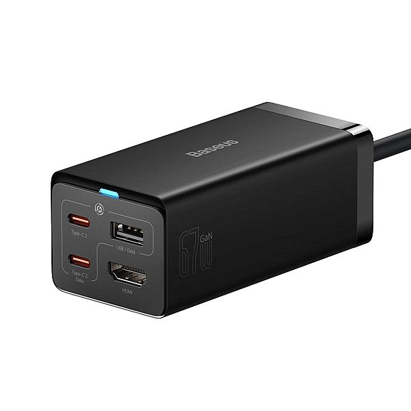 Baseus szybka ładowarka sieciowa GaN5 Pro HUB HDMI 2 x USB-C / USB-A /