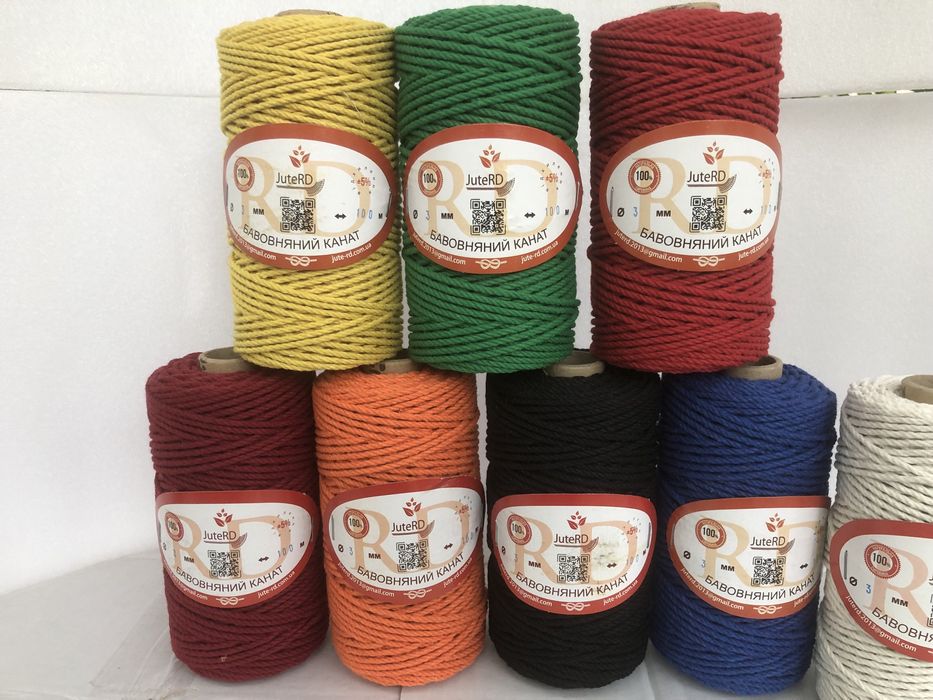 Хлопковий бавовняний канат 3 мм