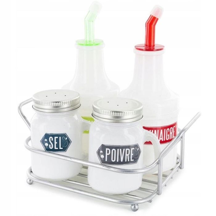 zestaw przyprawników szkło+stal 5el. cmp francja