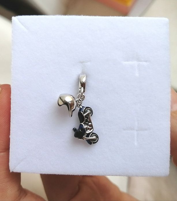 Подарунок чоловіку підвіска мотоцикл, шолом мото кулон шарм срібний