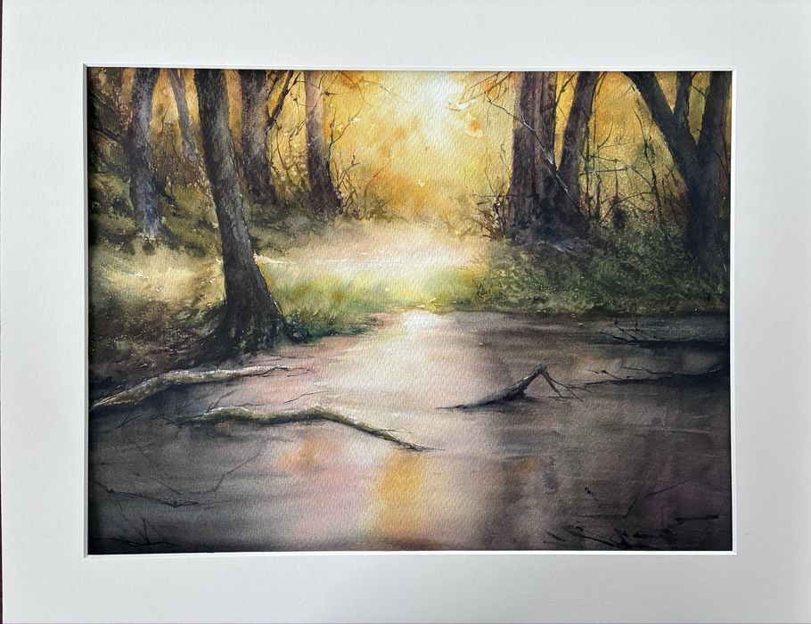 Akwarela Magiczny Las IV  oprawiona 40x50 cm