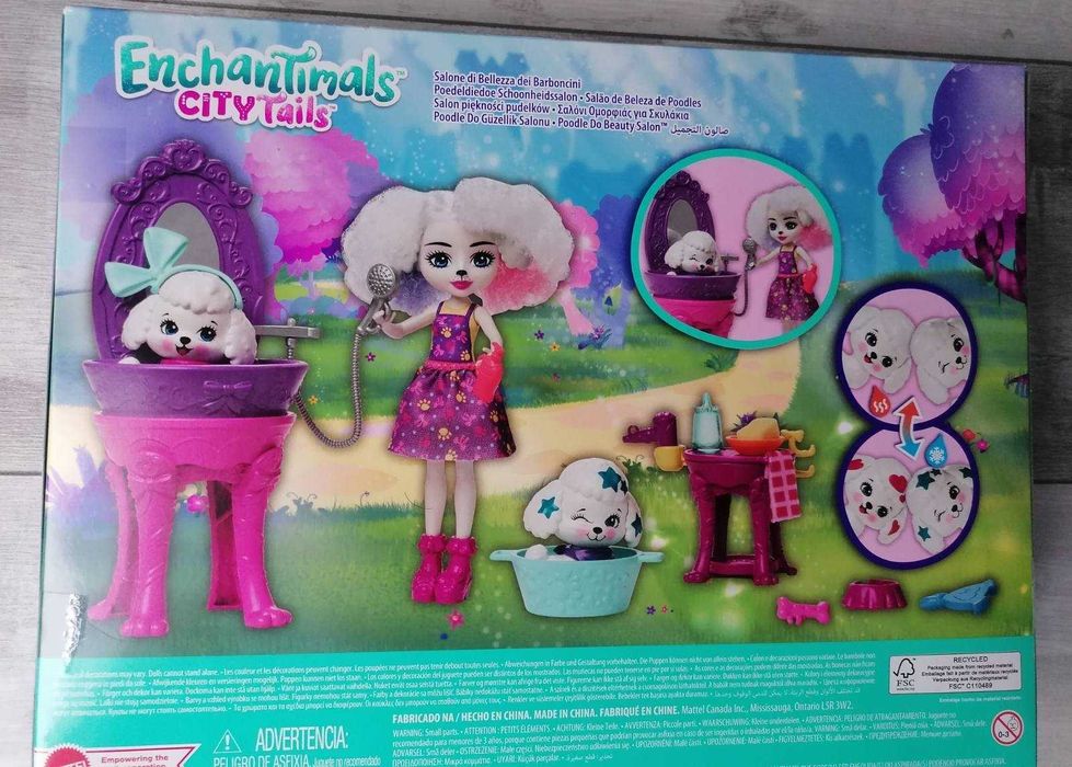 Enchantimals SALON PIĘKNOŚCI lalka PERRIS POODLE+pieski