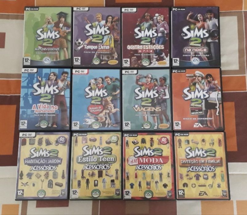 Jogos PC Sims 2 e Sims 3, Jogo de base, Packs de Expansão e Acessórios