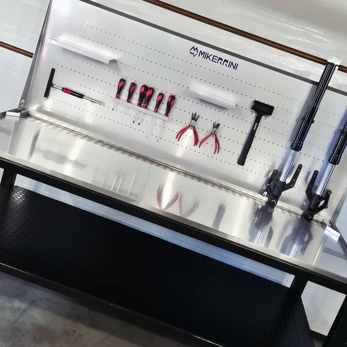 Stół Warsztatowy ze zlewem MIKERRINI ST2 + Tablica Narzędziowa INOX