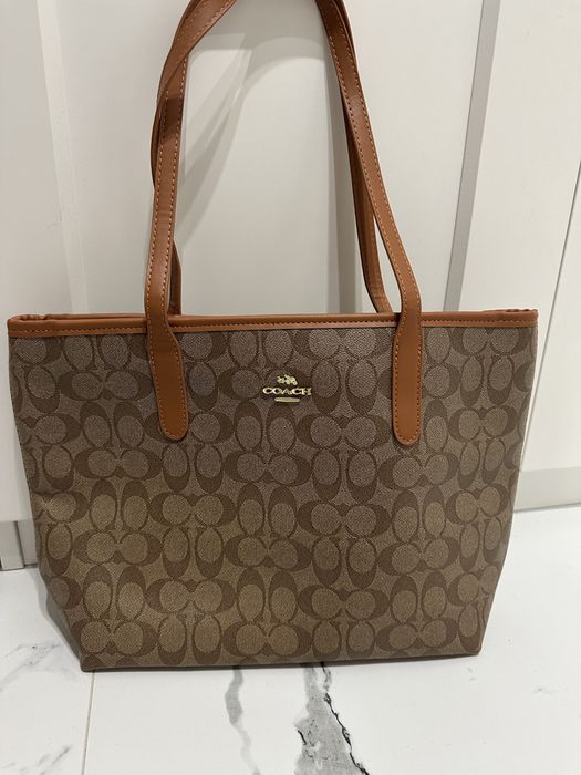 Torba shopper brazowa monogram coach