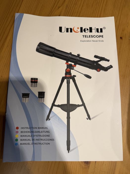 Teleskop astronomiczny UncleHu 90 mm (36x–450x) – nowy
