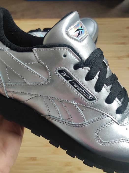Buty damskie Reebok Classic 37.5 Srebrne adidasy Leather Sneakersy