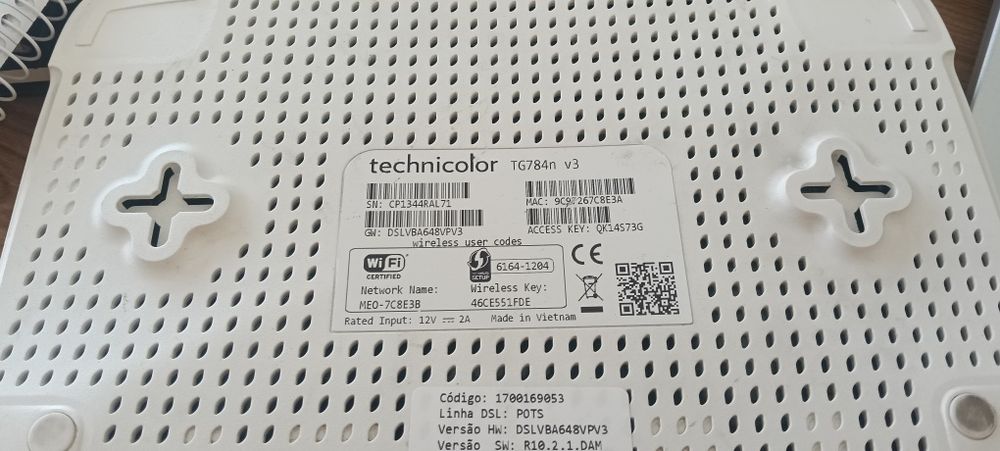 Router tecnicolor TG784n v364564340933251121