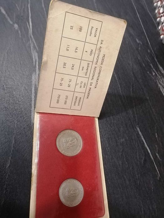 Lote Coleção Escudos: Notas, Moedas e Carteira Autonomia Madeira