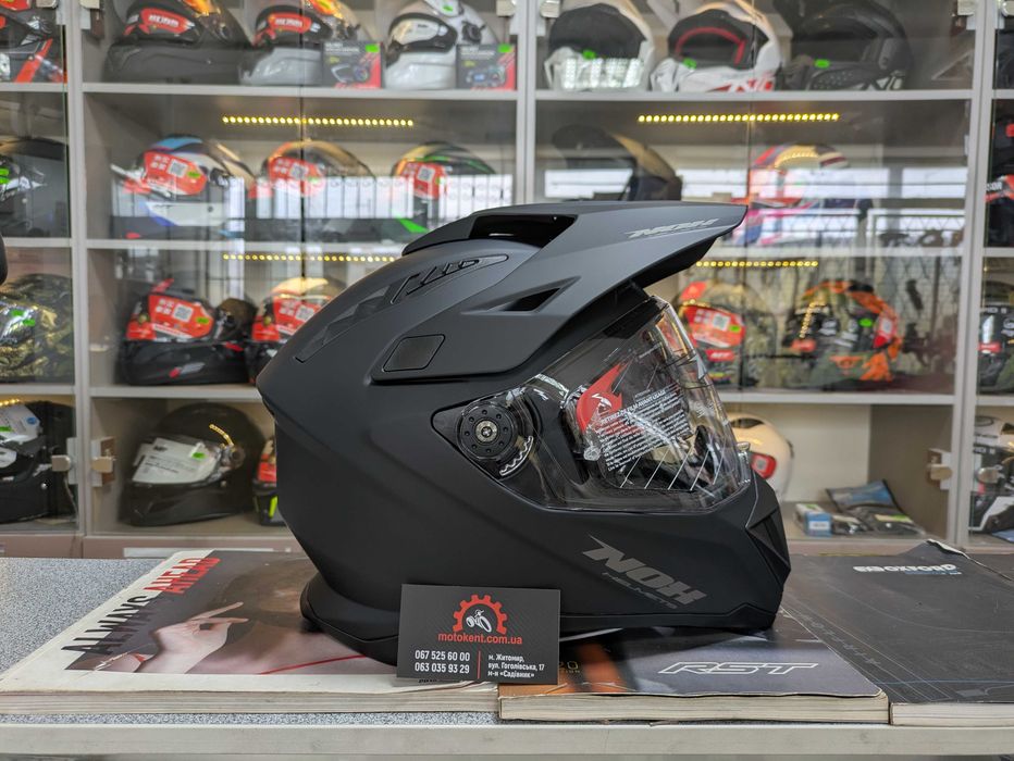 Мото шолом ендуро мотард дуал спорт NOX N350 Matt Black мотошолом