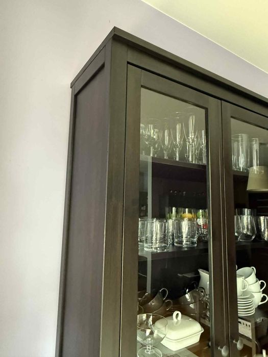 Witryna+ regał Hemnes ciemnybrąz