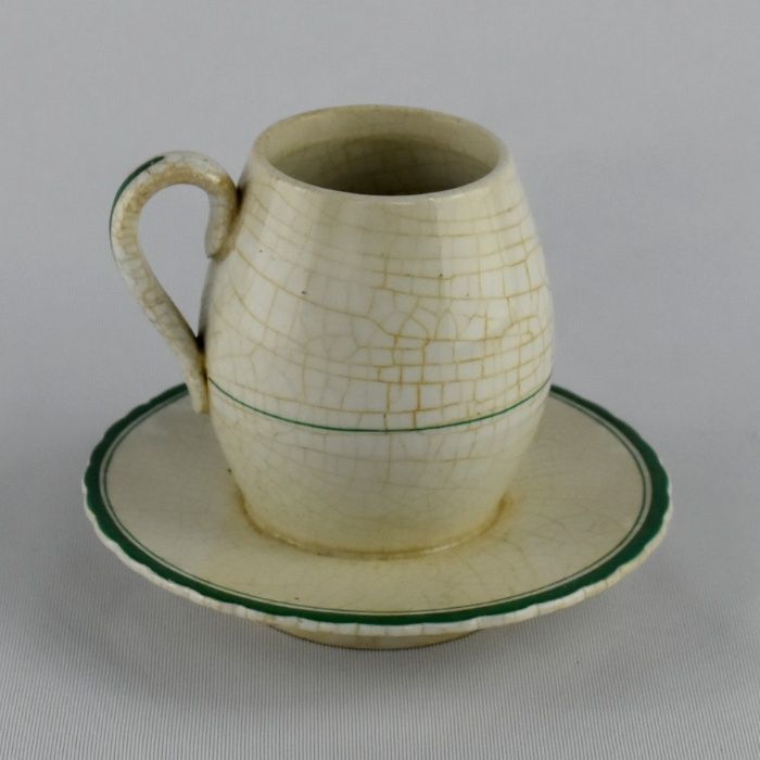 Curiosa Mostardeira / Cremeira em cerâmica Europeia, em forma de pipo