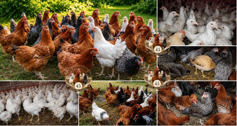 Kury Nioski Młode Nioski Kury z pierwszym jajkiem Odchowane kury Rosa, Lohmann, Leghorn, Dominant, Green Shell Zaszczepione Dostawa Cała Polska