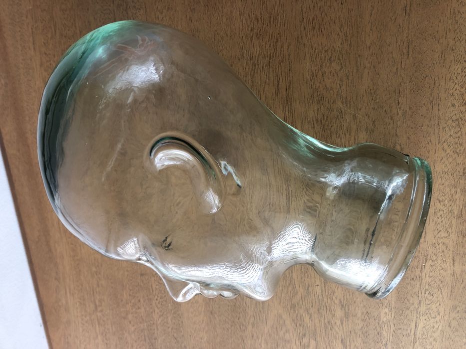 Expositor Cabeca em Vidro / vintage / tamanho real