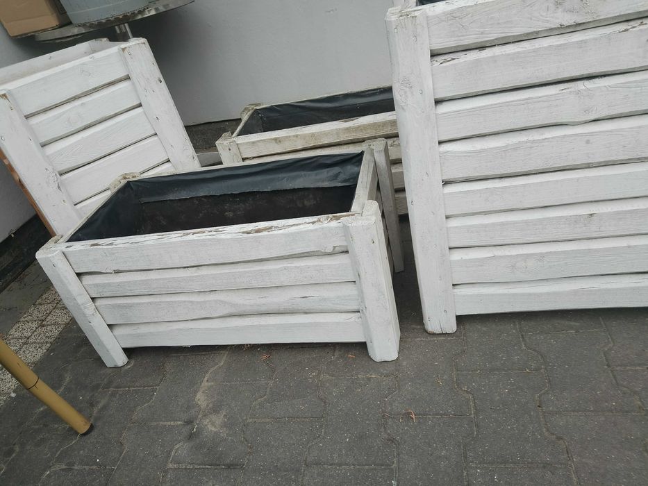 Donice drewniane ogrodowe balkonowe 4 szt