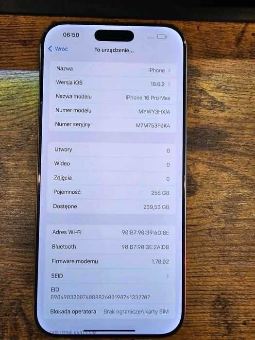 Iphone 16 Pro Max 256Gb Black Bat:92% Gwarancja/SklepGSM/Lwsk