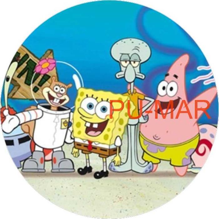 Opłatek na tort Urodziny Sponge Bob