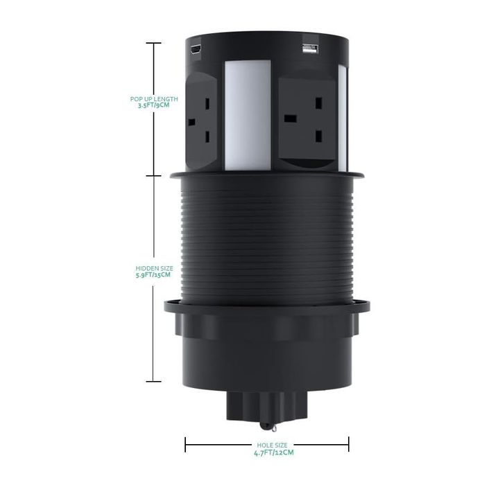 Gniazdo Meblowe Wysuwane Sewingvr HDMI RJ45 USB Indukcja 3250W Czarny