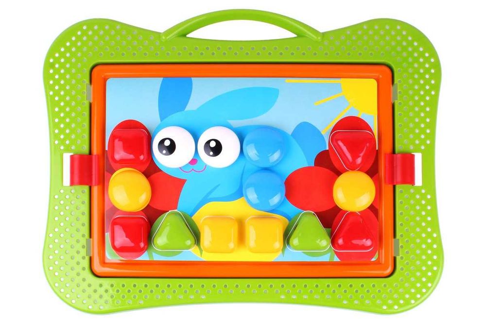 Мозаика для малышей ТехноК 6269, 10 трафаретов, 26 кнопок