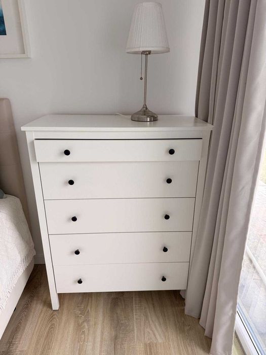 HEMNES Cómoda c/6 gavetas, velatura branca, 108x131 cm - Na garantia