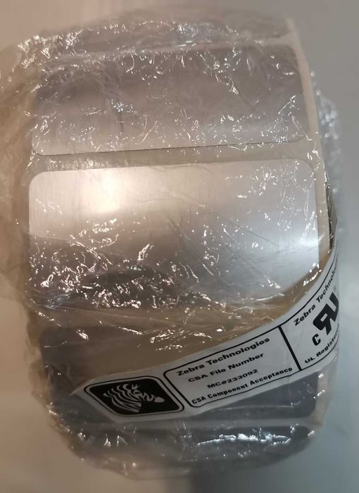 Zebra rolo etiquetas autocolantes metalizadas (50x25mm)