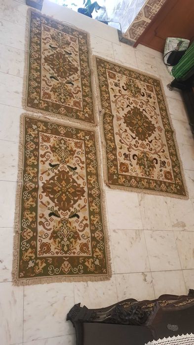 Tapetes de quarto de Arraiolos ORIGINAIS e antigos, em tons verde, etc