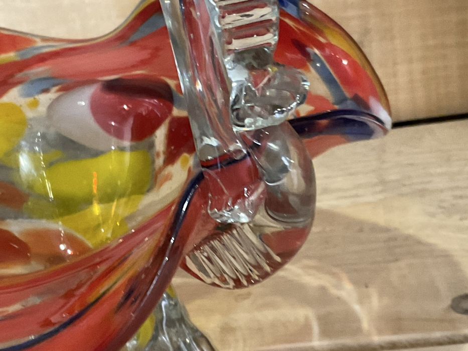 Koszyk Szklany- szkło barwione PRL