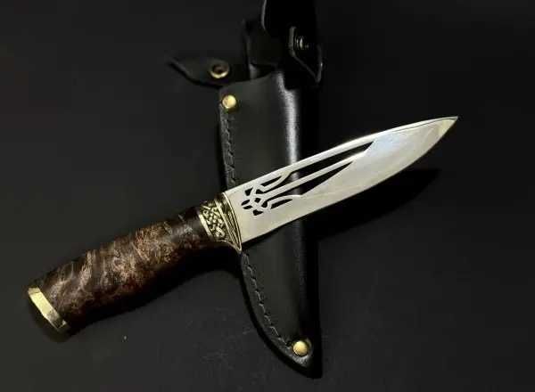 Мисливський кухонний ніж "Герб України"  | Оригінальний подарунок