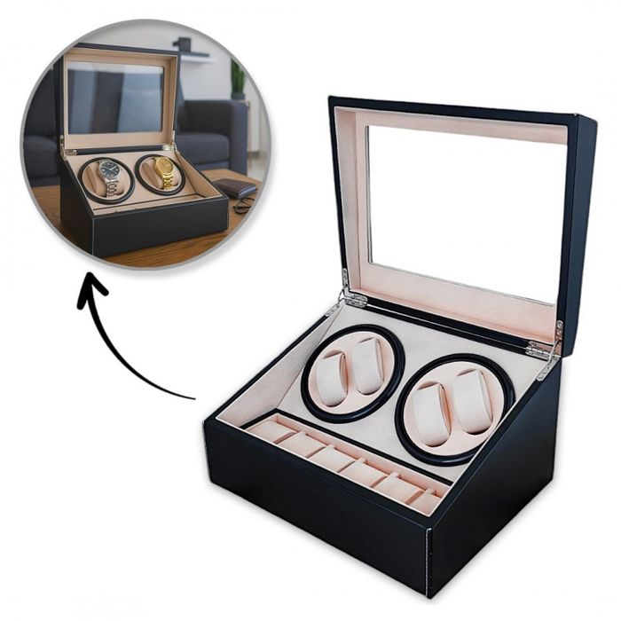 Rotomat na zegarek automatyczny, ekoskóra szkatułka gablotka