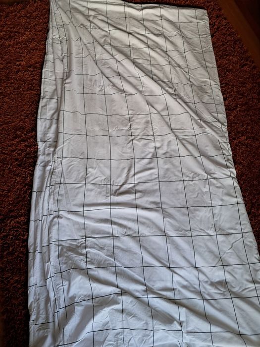White and Black Square Duvet Cover
