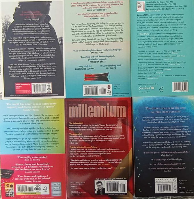 Pack de 6 (seis) livros de ficção em Inglês (como novos)