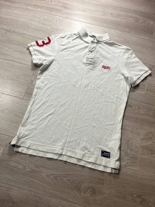 Мужское белое поло Superdry