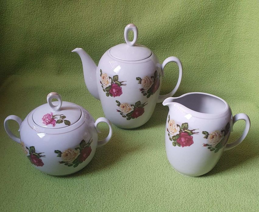 Сервиз, чайный, ПФЗ, фарфор, Розы, СССР