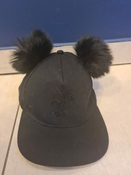 Czarna czapka full cup z myszką Miki