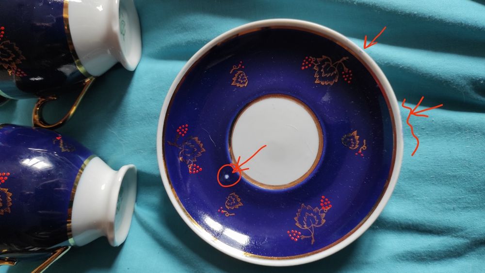 Цукорниця, чашки , Калина, кобальт, синий, сахарница