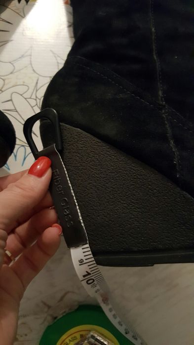 Kozaki na koturnie rozm. 36 czarne czerń zamsz