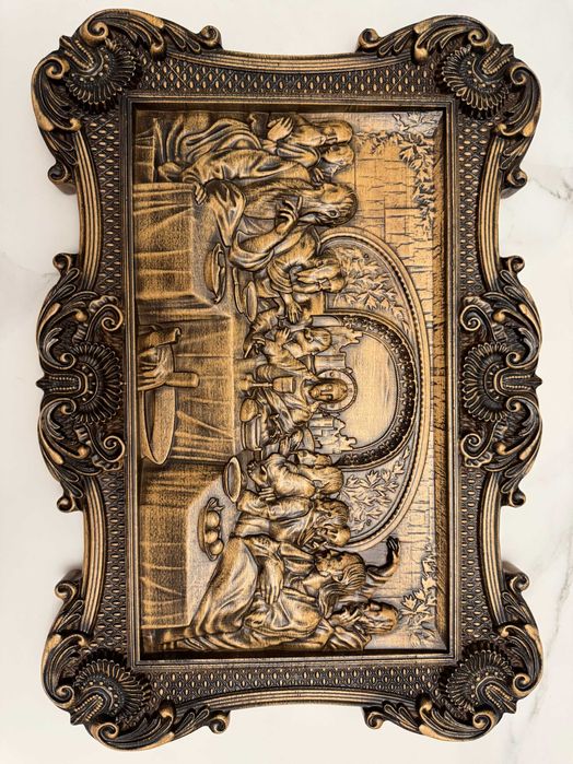 Дерев’яна різьблена ікона “ Тайна Вечеря ” ( різна )