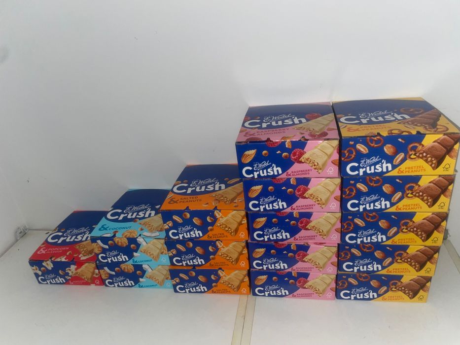 Nowe batony E.Wedel Crush – 5 smaków, całe kartony. 70zl/karton