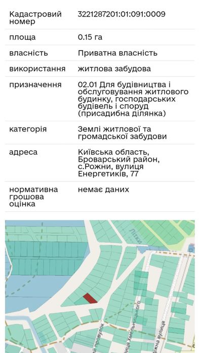 Продам земельный участок с.Рожны