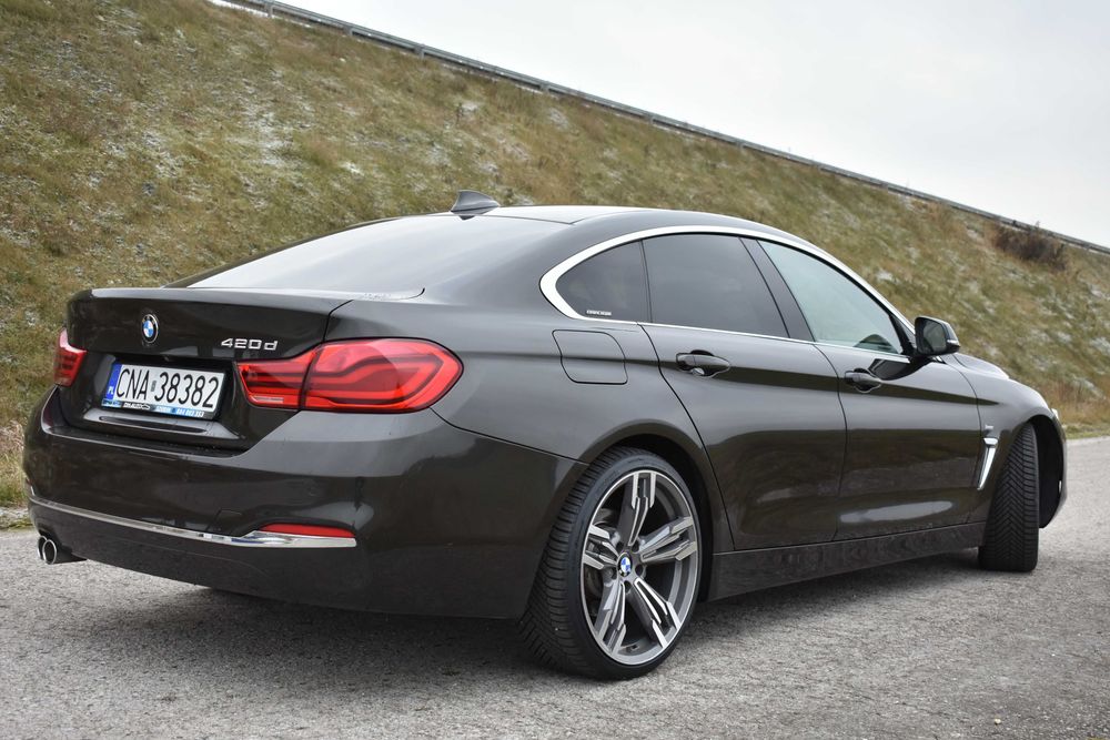 100% Bezwypadkowe BMW 420d GranCoupe LuxuryLine 2018r Virtual DużaNavi