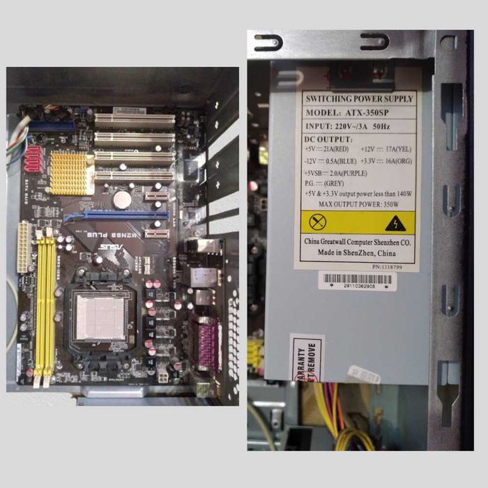 СБ (комп'ютер) у зборі,(Asus M2N68 Plus, GV-N210D3-1G, Greatwall 350W)