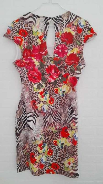 Nowa SUKIENKA tunika S/M róże panterka kryształki pachy Od 42 cmx2