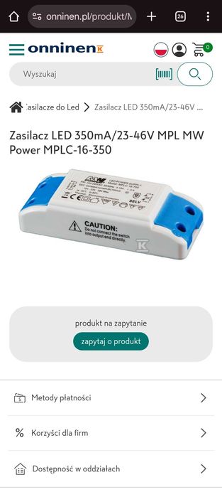 Zasilacz LED Driver Eaglerise 700mA 21W – EIP021C0700L1 – 2 sztuki