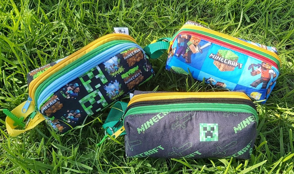Estojo escolar triplo Minecraft