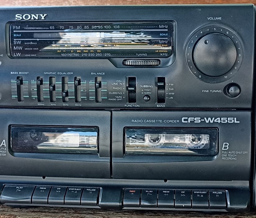 Винтажный бумбокс Sony CFS-W455L • "Винтаж Sony • Работает • 90-е"