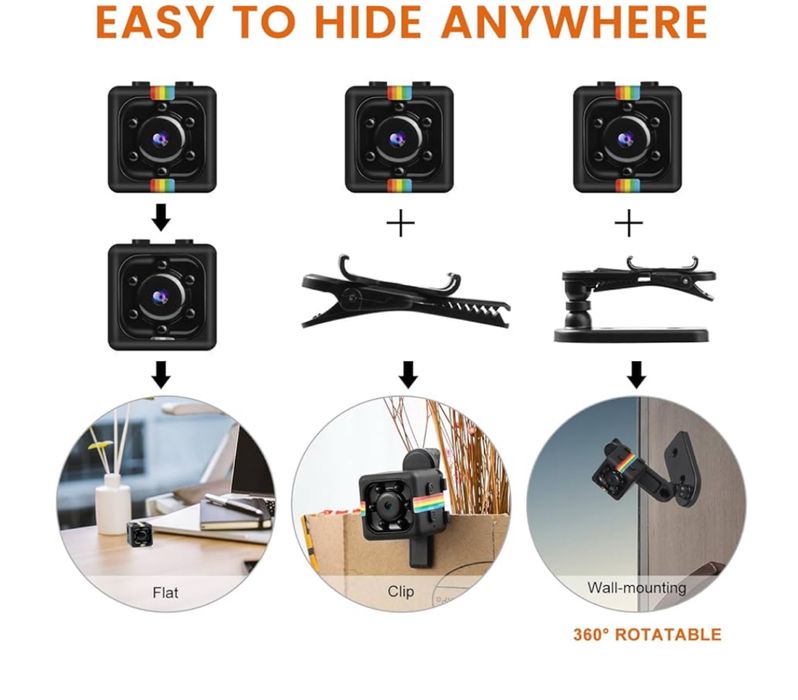 Kamera szpiegowska bez Wi-Fi z kartą pamięci 32 GB 1080P 12MP